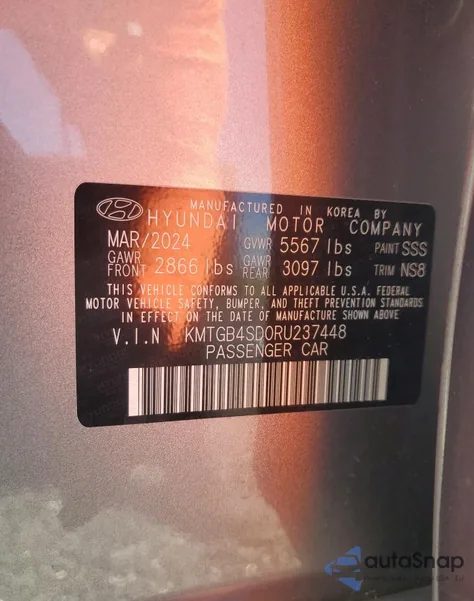 2024 Genesis G80 Sport из США, поврежденный, VIN KMTGB4SD0RU237448